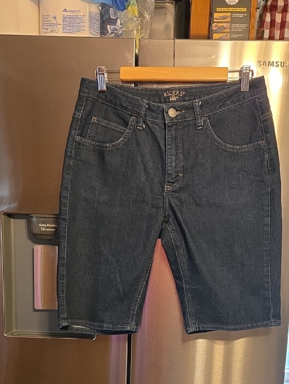 Riders by Lee Dark Blue Denim Bermuda Shorts, Size 10